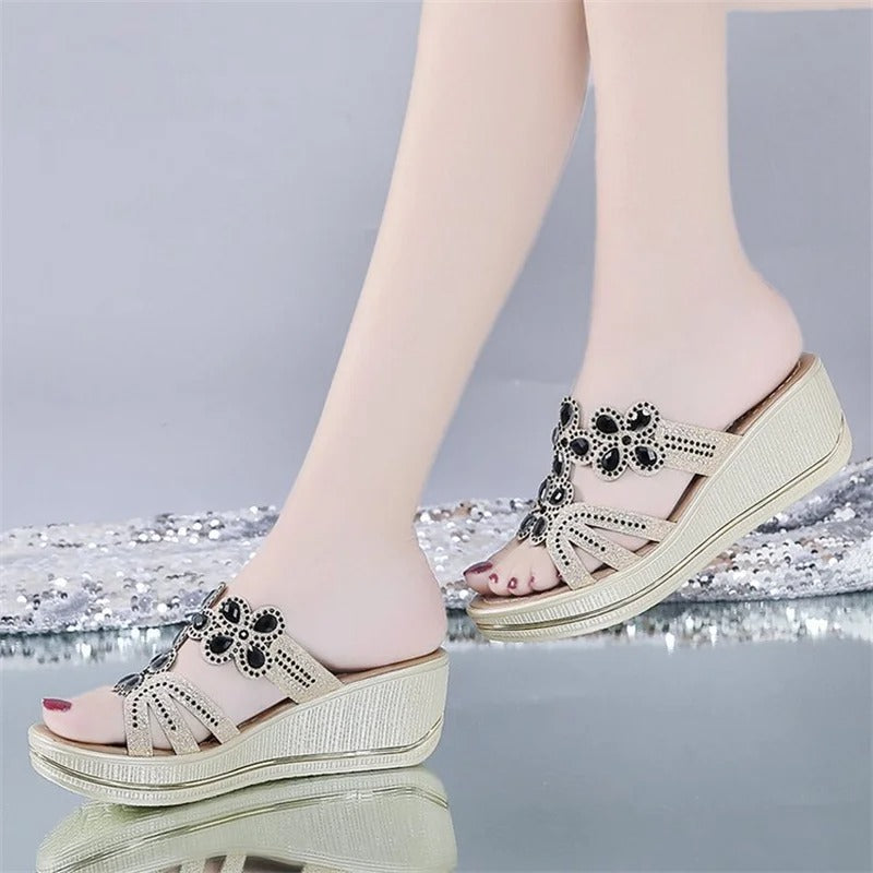 AVP PASSION: Boho Wedge Slide Sandals