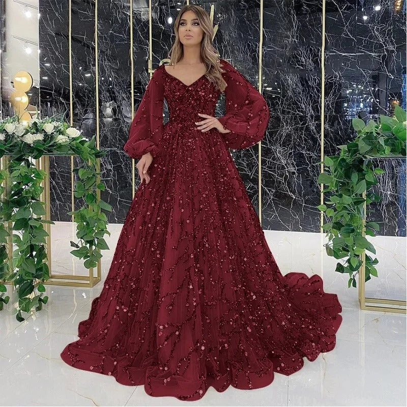 AVP PASSION: Gold Beaded Queen’s Evening Gown