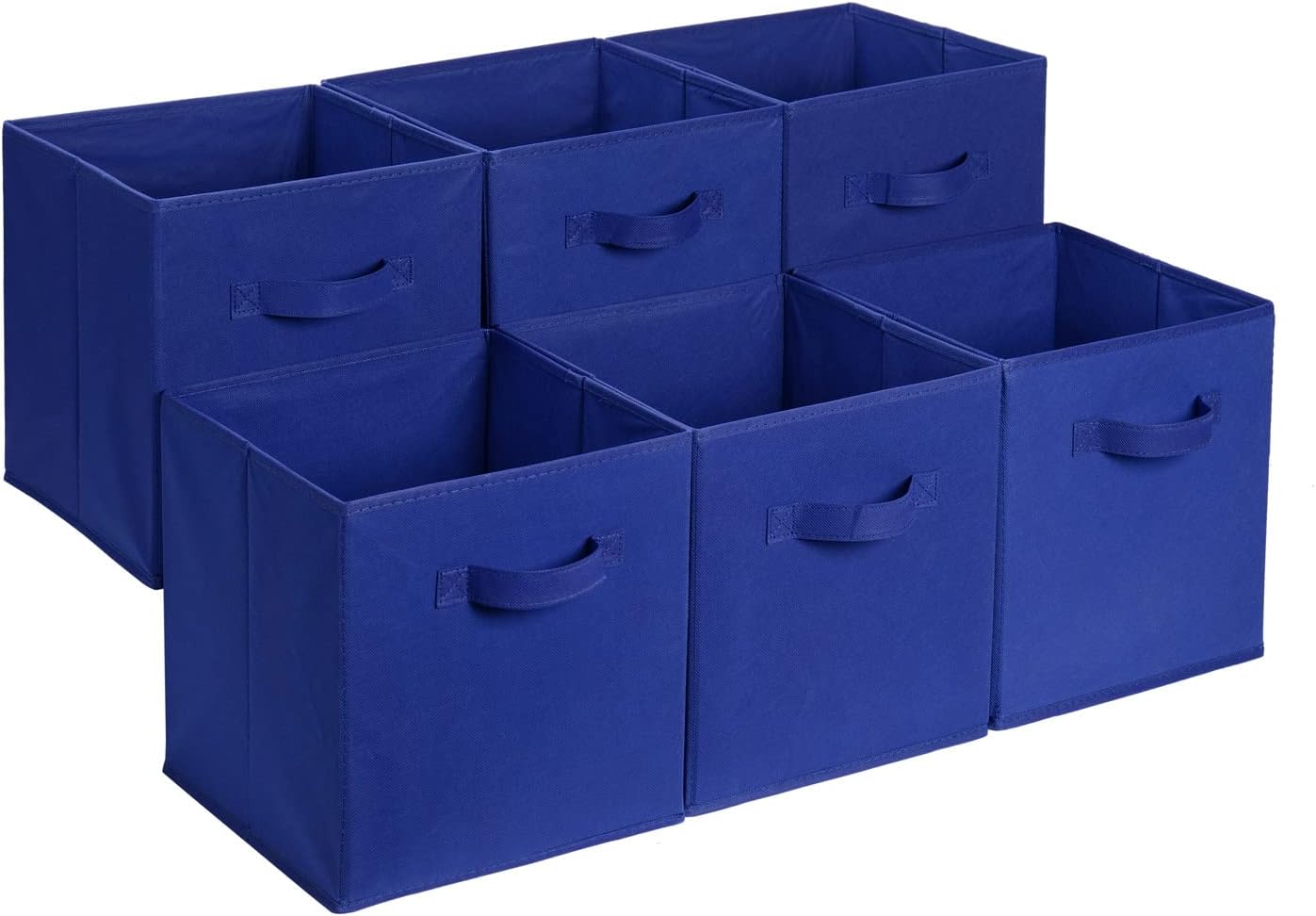 Lot de 6 Cubes de Rangement Pliables en Tissu Rayé