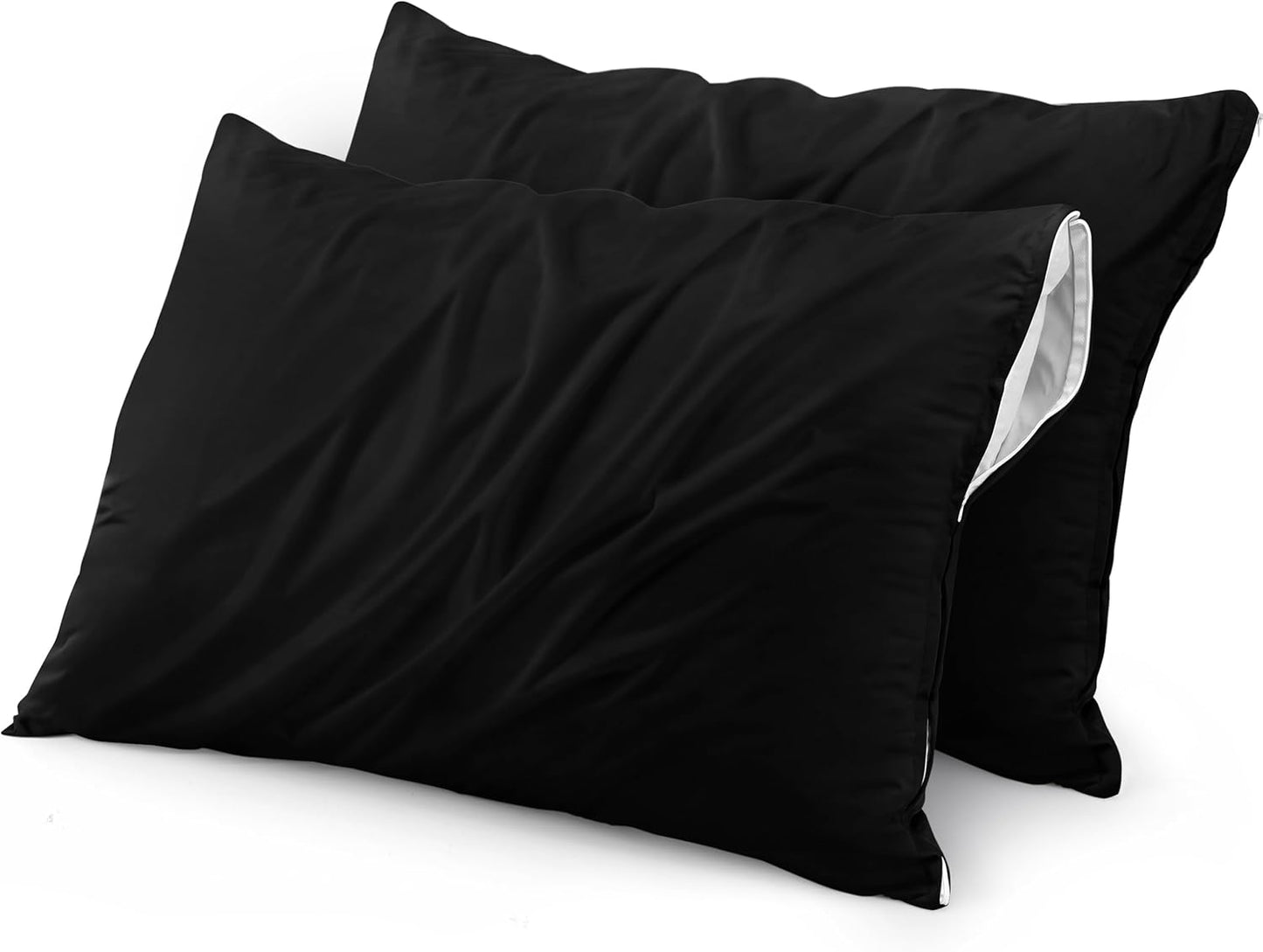 Lot de 2 Protège-Oreillers Imperméables avec Fermeture Éclair (50x70 cm)