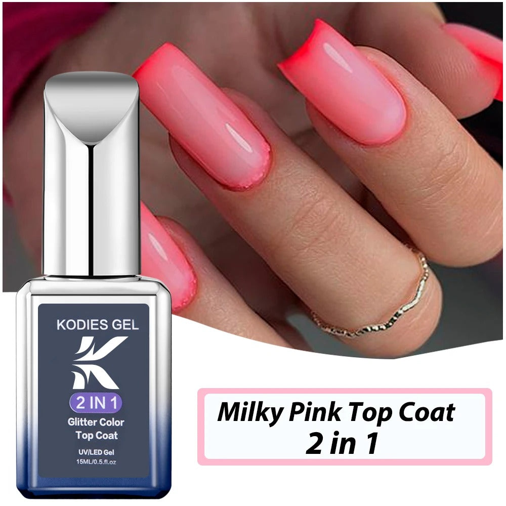 AVP PASSION: Diamond No-Wipe UV Glitter Top Coat Gel Polish (15ML)