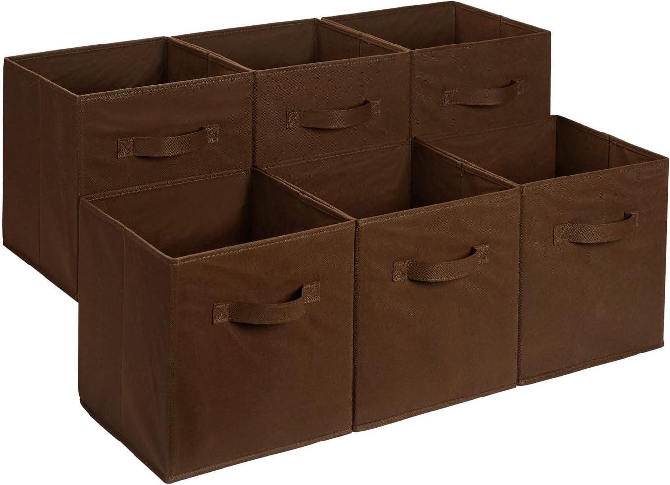 Lot de 6 Cubes de Rangement Pliables en Tissu Rayé