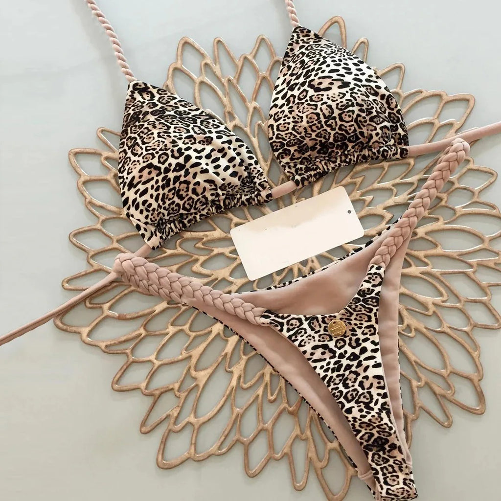AVP PASSION: Quick-Dry Printed G-String Bikini Set