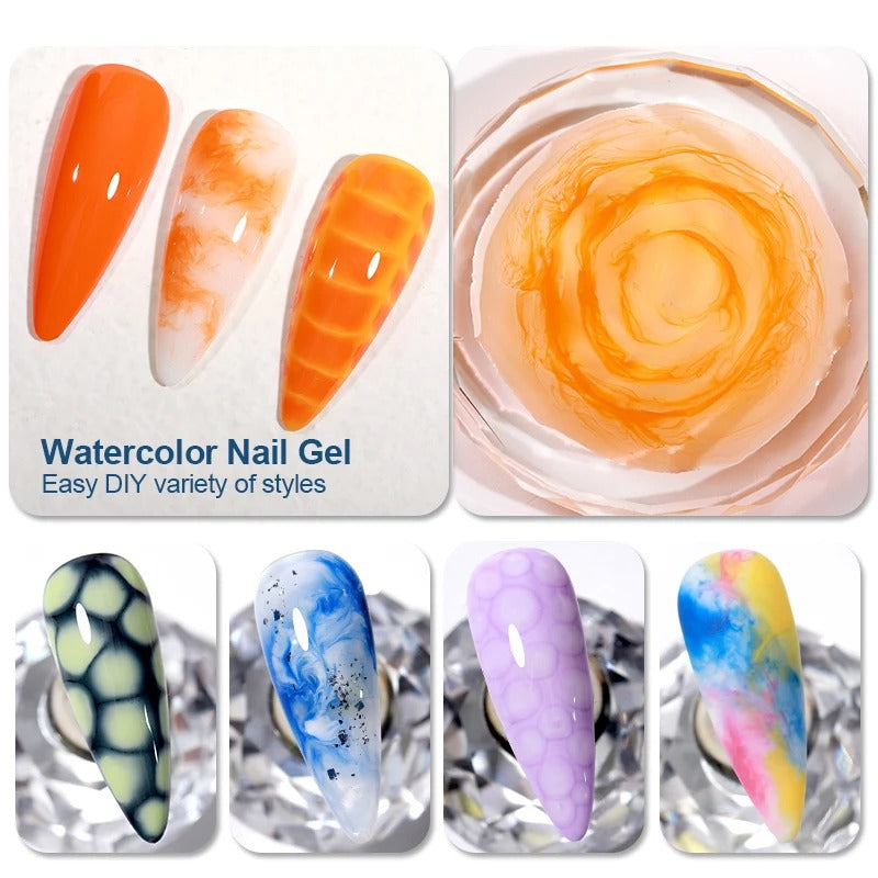 AVP PASSION : Vernis gel transparent Blooming 15 ml – Gel UV/LED à tremper pour nail art, effet marbre, aquarelle et tie-dye