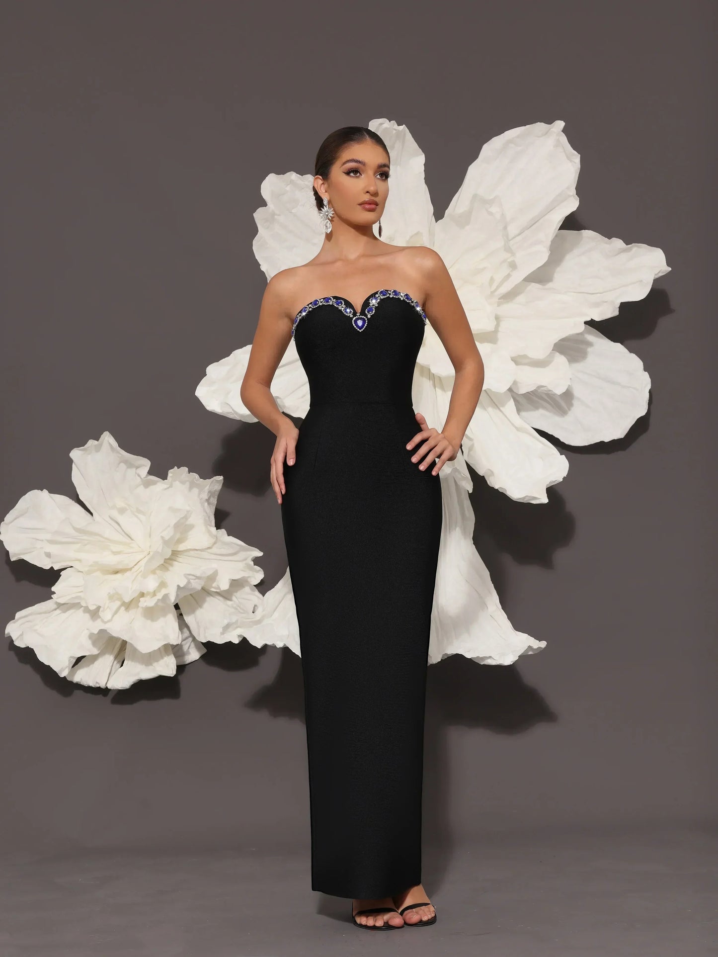 AVP PASSION: 2025 Rhinestone Black Bandage Gown