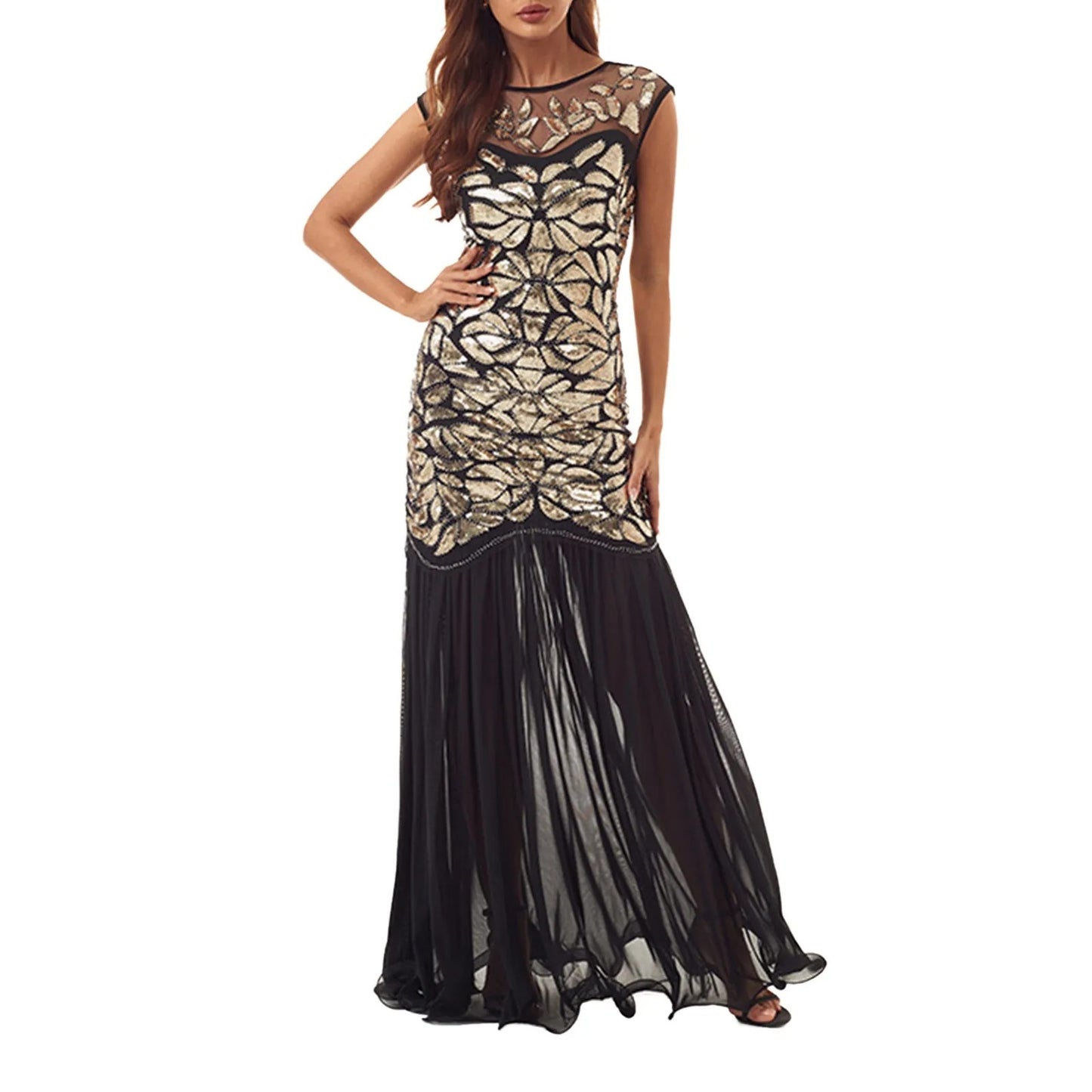AVP PASSION: 1920s Sequin Beaded Flapper Evening Dress