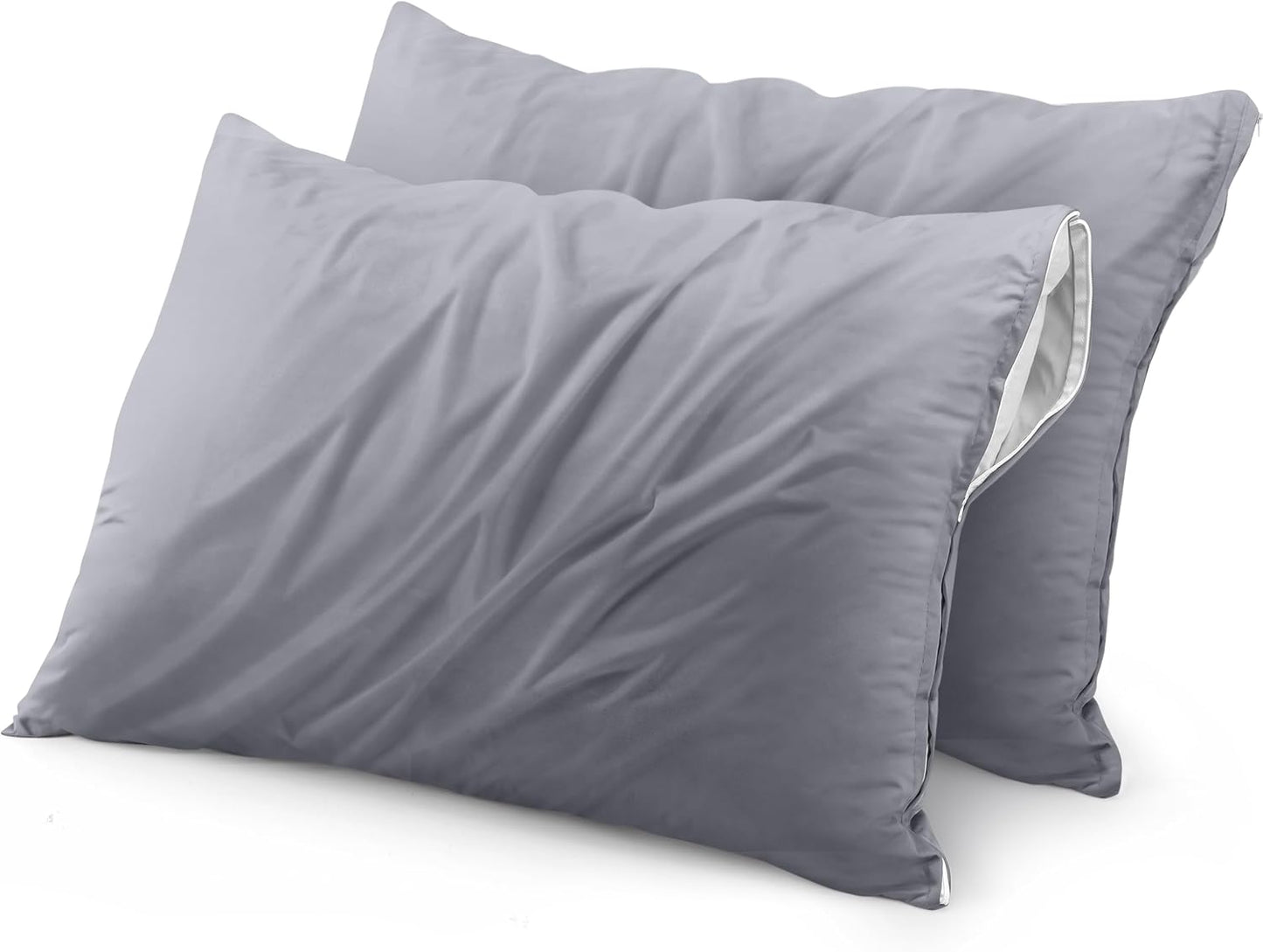 Lot de 2 Protège-Oreillers Imperméables avec Fermeture Éclair (50x70 cm)