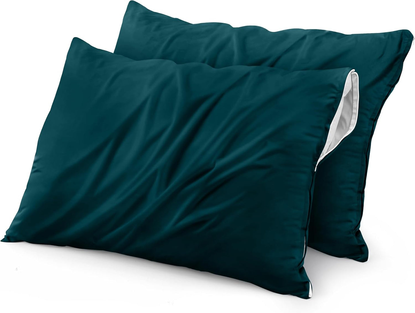 Lot de 2 Protège-Oreillers Imperméables avec Fermeture Éclair (50x70 cm)