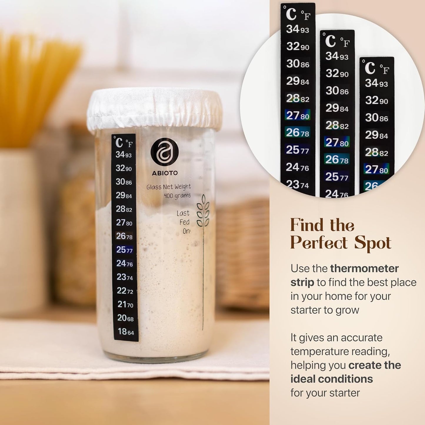 Kit Levain avec Bocal en Verre et Accessoires de Boulangerie