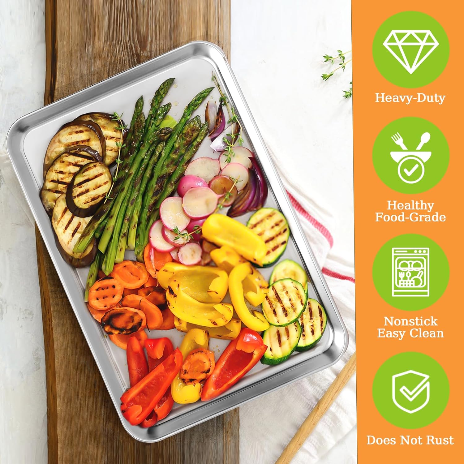 Plaques de cuisson en acier inoxydable – Lot de 2