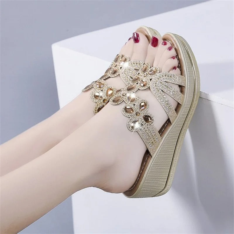 AVP PASSION: Boho Wedge Slide Sandals