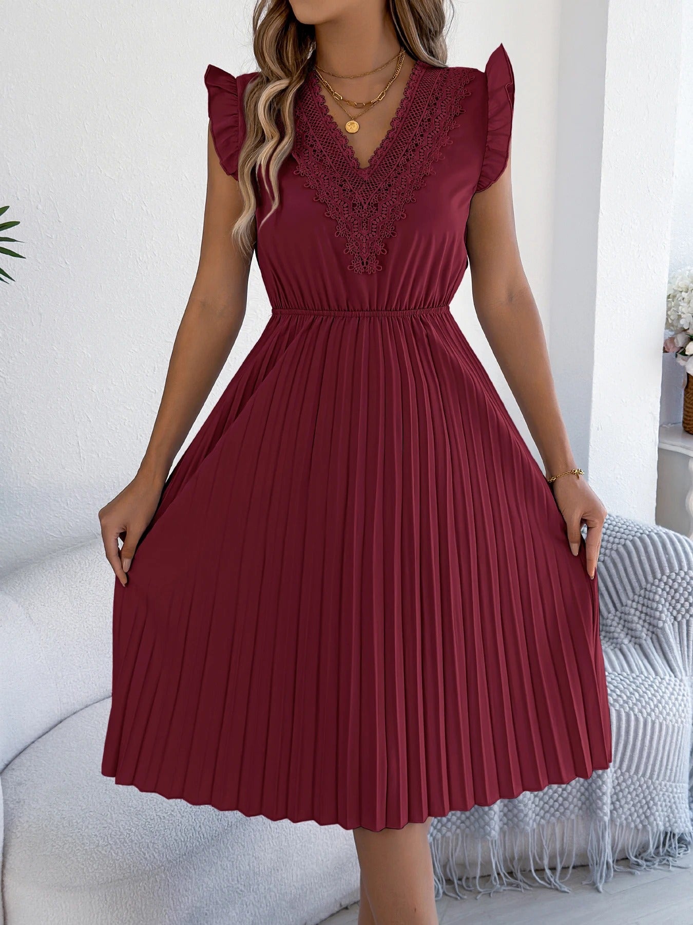 AVP PASSION: V-Neck Maxi Swing Dress – Summer 2025