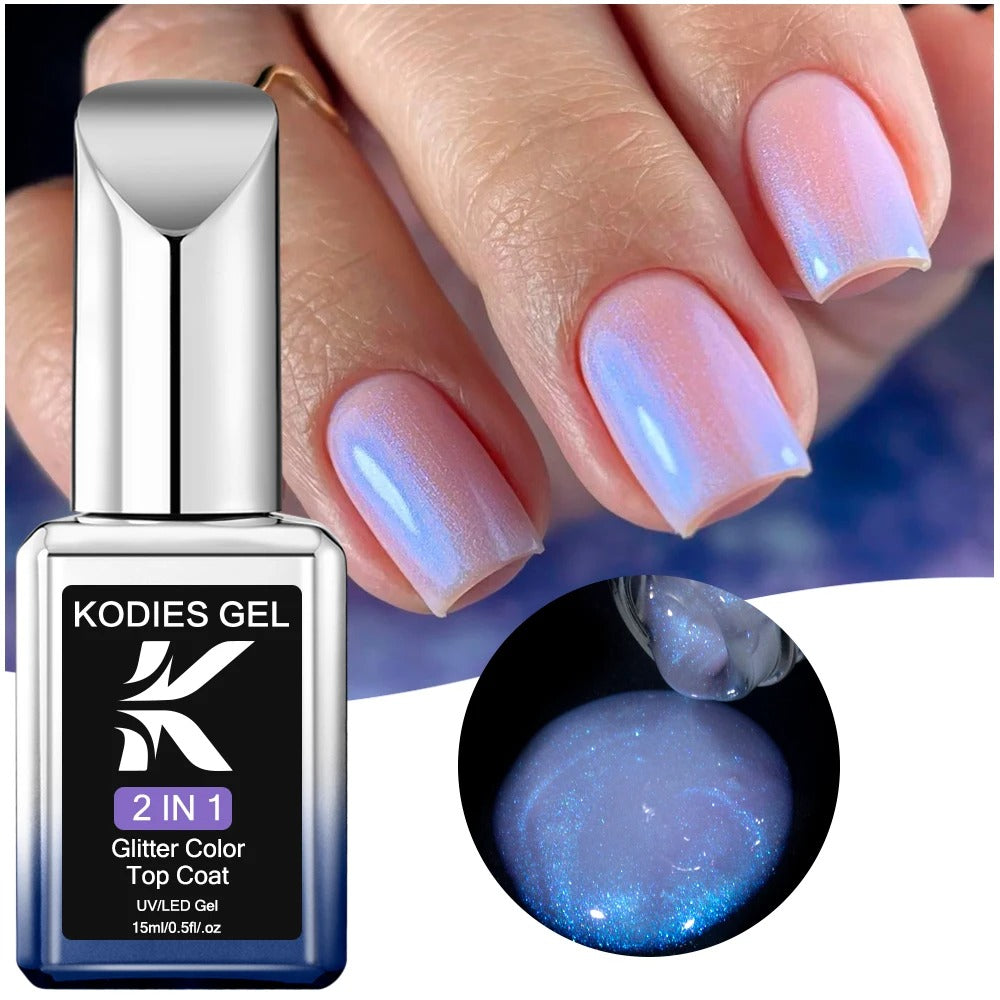 AVP PASSION: Diamond No-Wipe UV Glitter Top Coat Gel Polish (15ML)