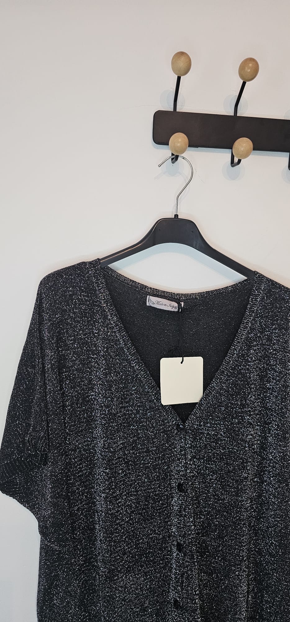 Cardigan en Maille Noire Orné de Sequins Hauts de Luxe