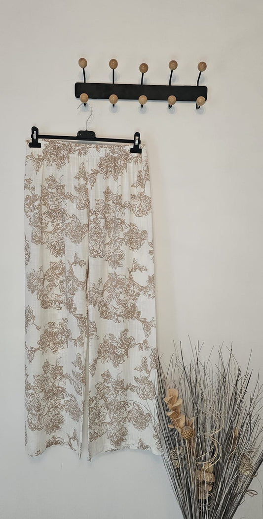 AVP PASSION – Pantalon femme en viscose style vintage, imprimé floral