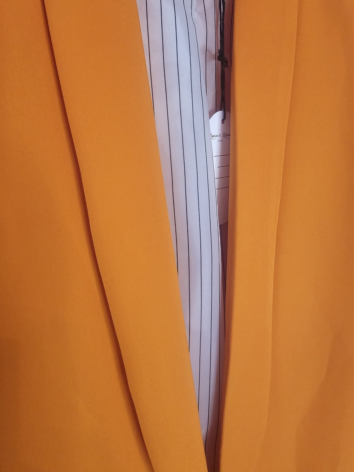 AVP PASSION Blazer Femme Élégant Orange Doux à Manches Longues Coupe Droite avec Doublure Rayée & Fausses Poches Avant – Tissu Léger et Confortable – Look Chic Décontracté