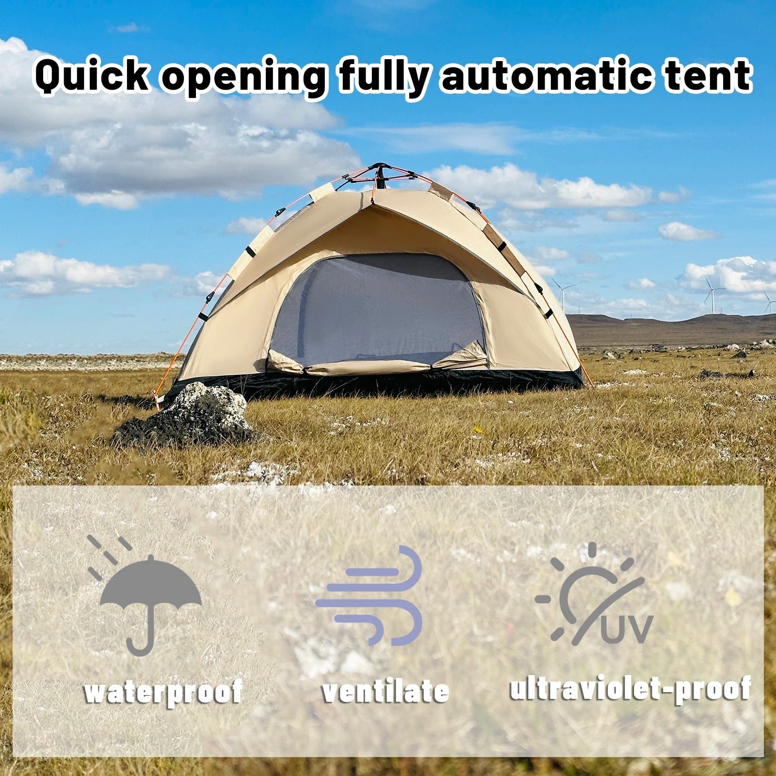 AVP PASSION: 4-Person Quick-Open Outdoor Shelter Tent
