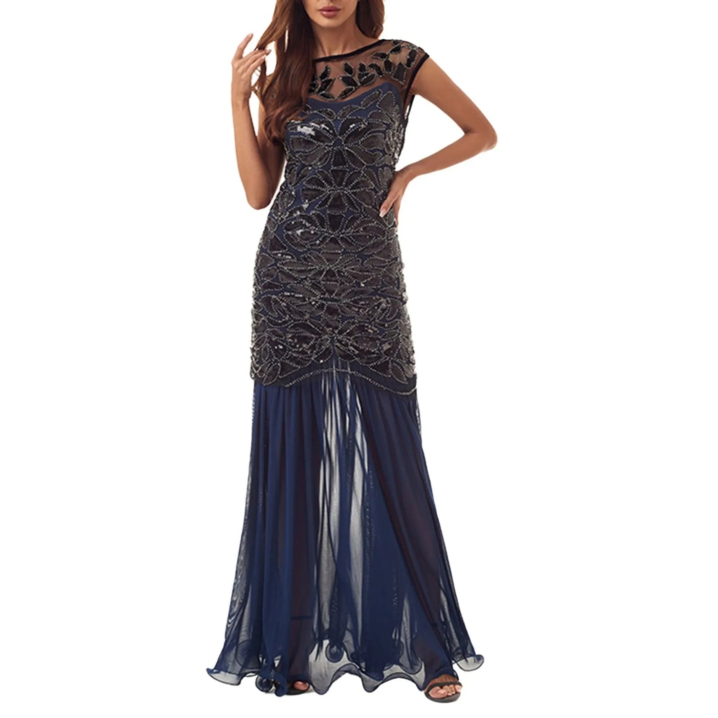 AVP PASSION: 1920s Sequin Beaded Flapper Evening Dress
