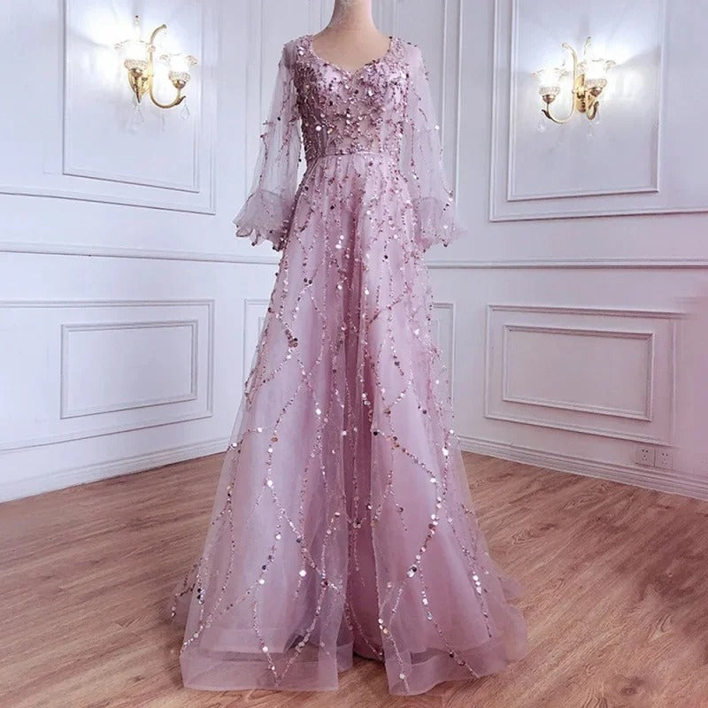 AVP PASSION: Gold Beaded Queen’s Evening Gown