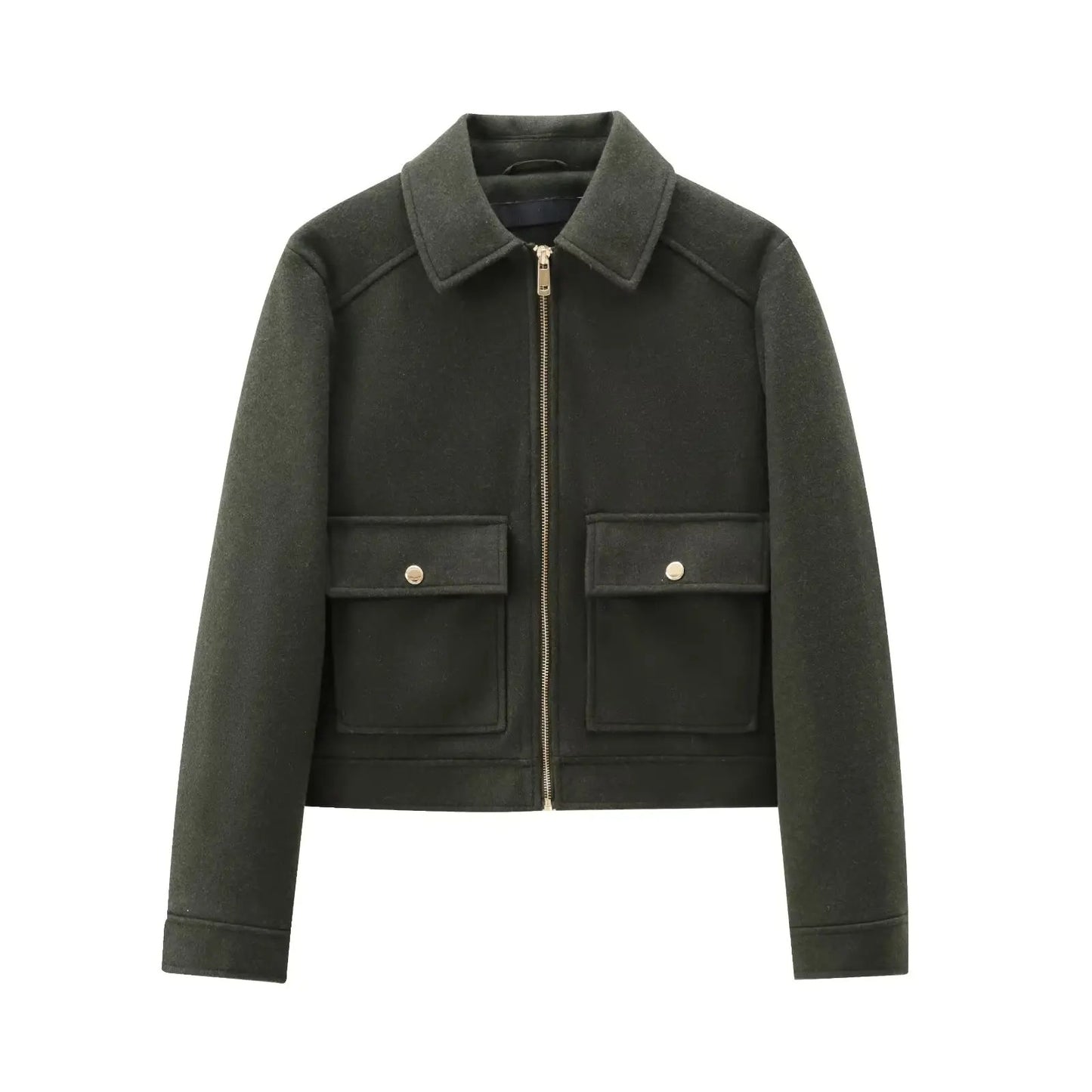 Veste Zippée Femme – Manteau Court Élégant d’Hiver