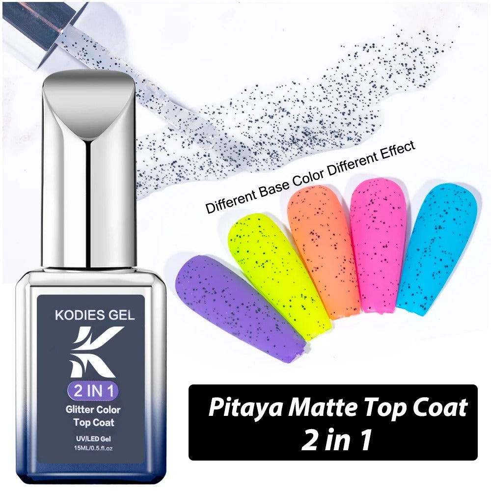 AVP PASSION: Diamond No-Wipe UV Glitter Top Coat Gel Polish (15ML)