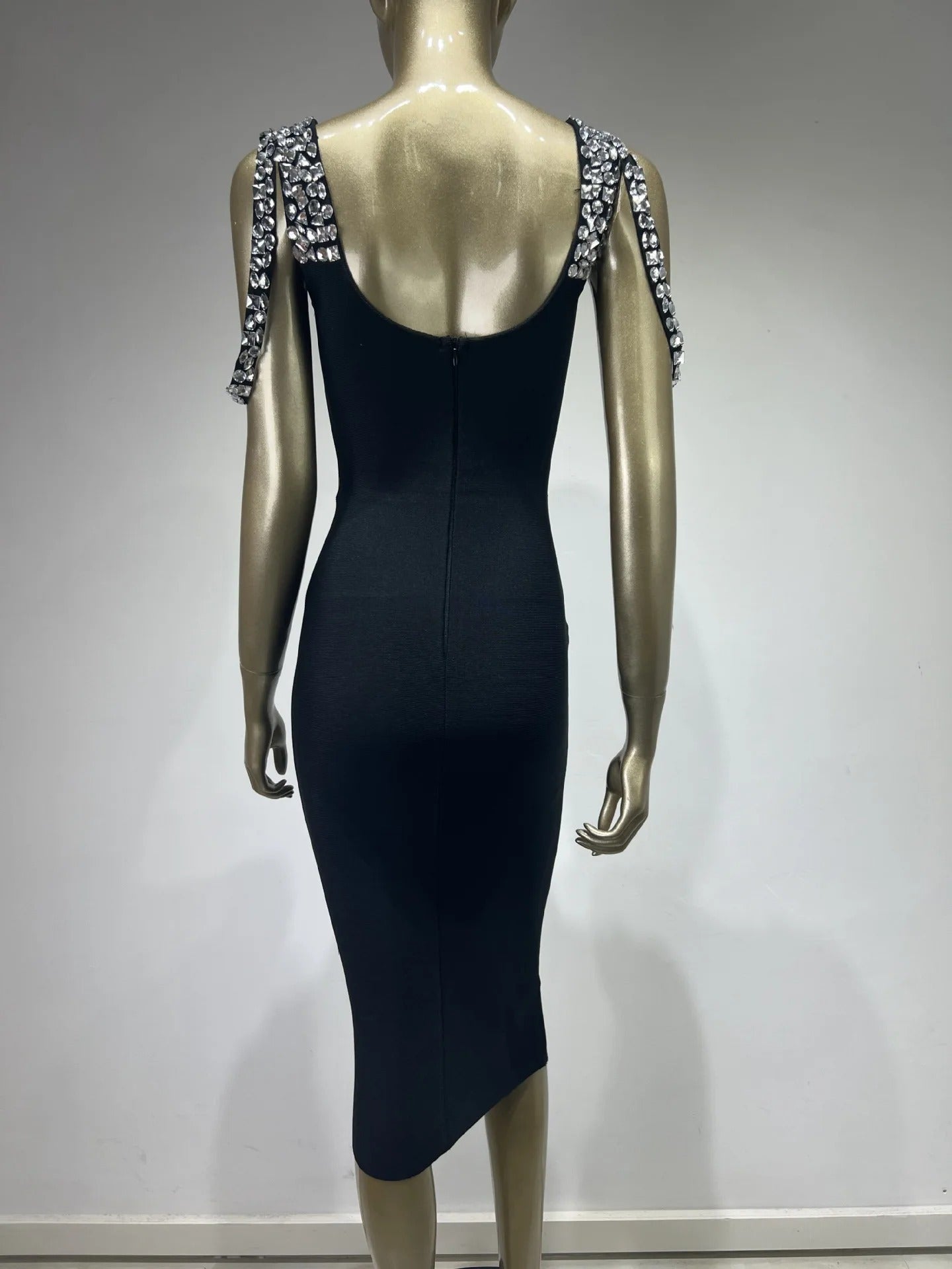 AVP PASSION: Hot Pink & Black Sleeveless Midi Bandage Dress