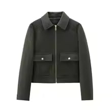 Veste Zippée Femme – Manteau Court Élégant d’Hiver