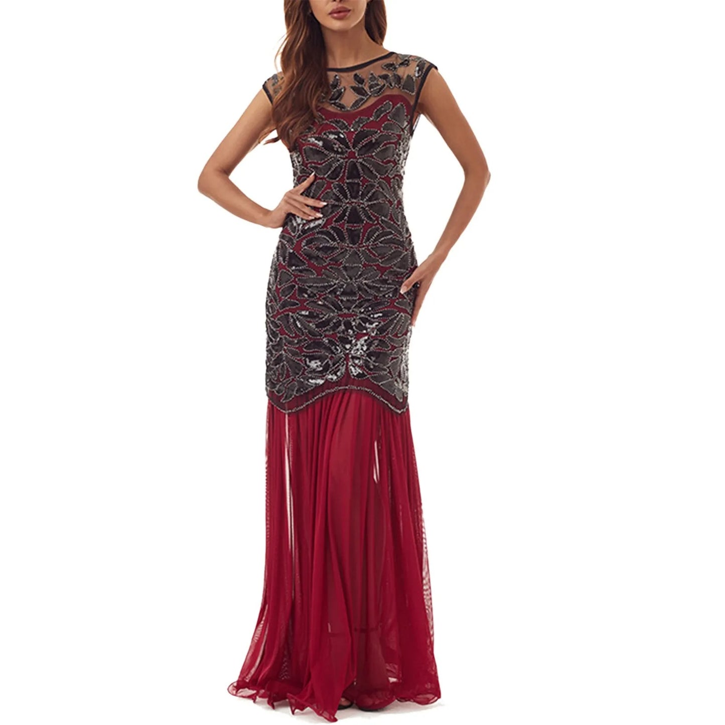 AVP PASSION: 1920s Sequin Beaded Flapper Evening Dress