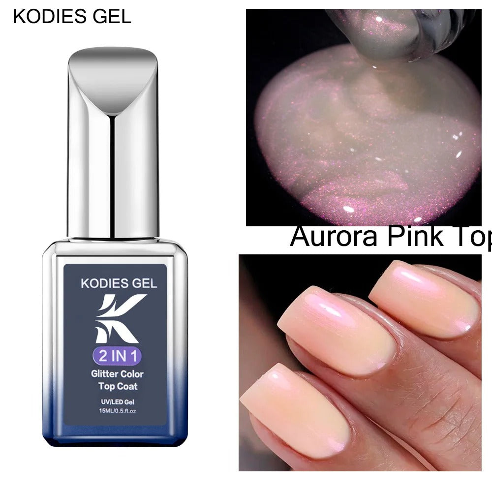 AVP PASSION: Diamond No-Wipe UV Glitter Top Coat Gel Polish (15ML)