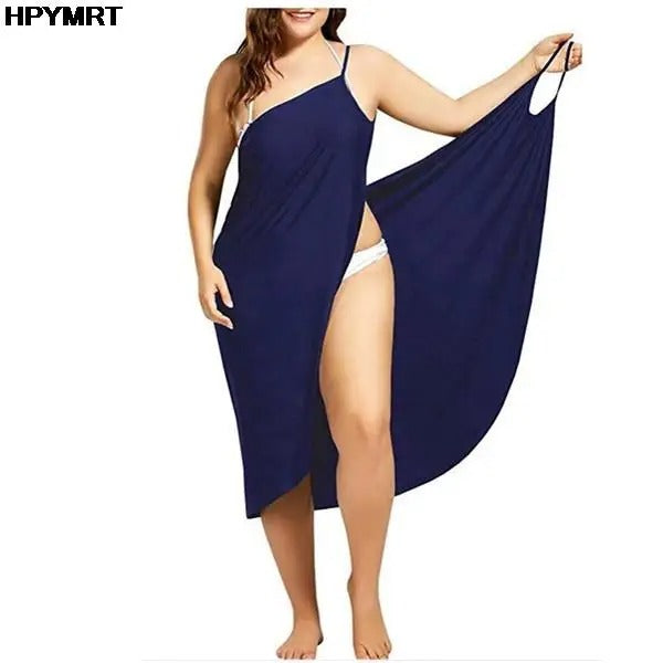 AVP PASSION: Backless Wrap Beach Dress with Spaghetti Straps