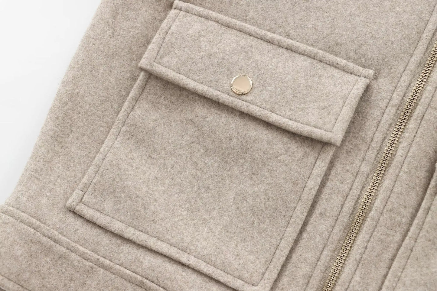 Veste Zippée Femme – Manteau Court Élégant d’Hiver