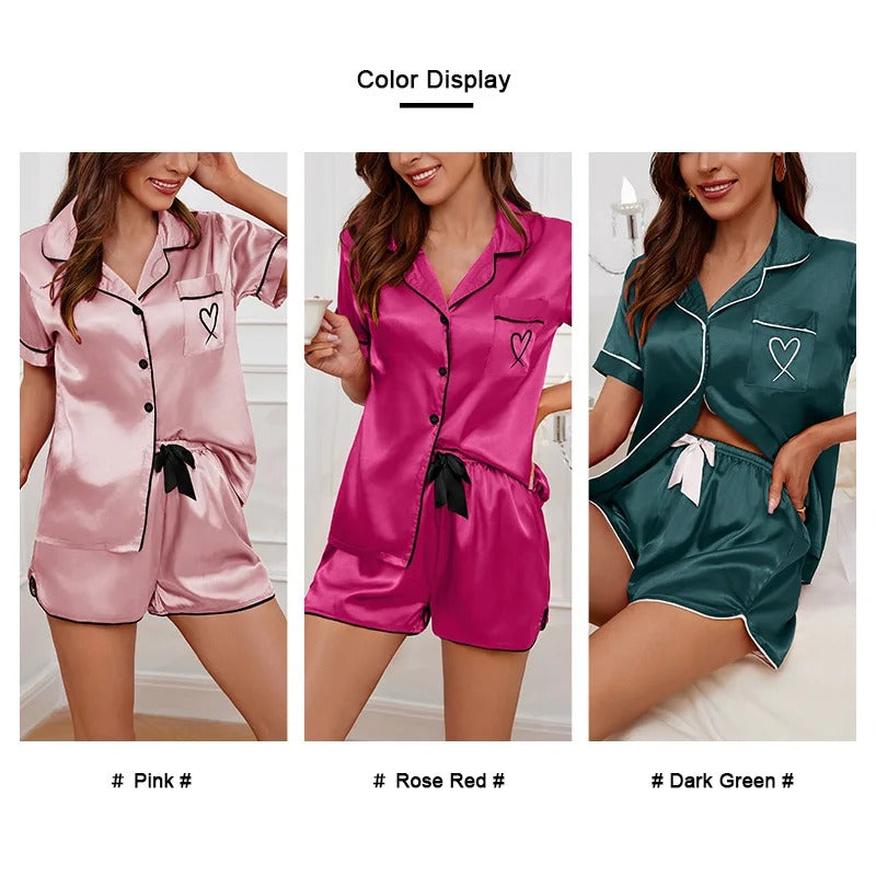 AVP PASSION – Pyjama Brodé Cœur 2 Pièces