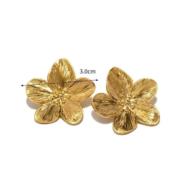 AVP PASSION – Boucles d’Oreilles Fleur Acier Inoxydable