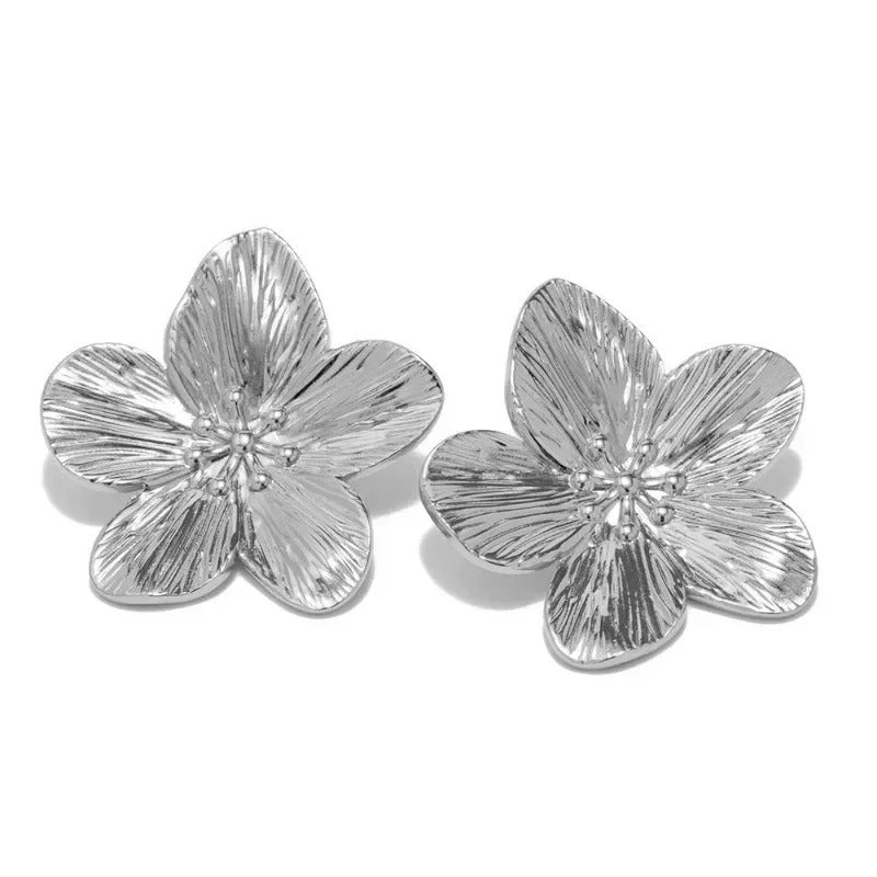 AVP PASSION – Boucles d’Oreilles Fleur Acier Inoxydable